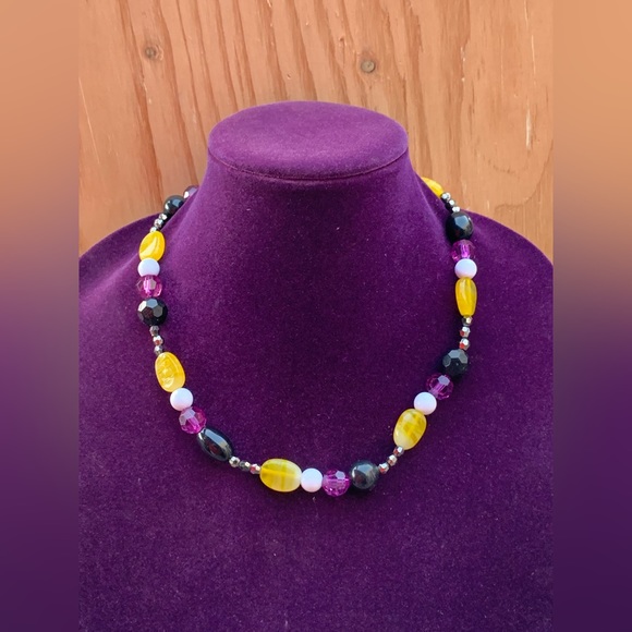 LGBTQ & Pride Rainbow Chunky Necklace from Recycled Materials - Picture 2 of 8